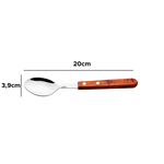 Jogo De 6 Colher De Mesa Aço Com Cabo De Madeira 20cm x 3,9cm Talher