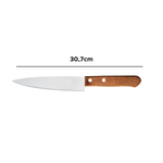 Faca Atenas 7 Polegadas Aço Inox Com Cabo De Madeira 30,7cm x 3,7cm Multiuso Cozinha Churrasco Carne Salada Legumes