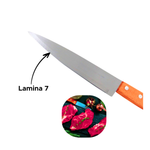 Faca Atenas 7 Polegadas Aço Inox Com Cabo De Madeira 30,7cm x 3,7cm Multiuso Cozinha Churrasco Carne Salada Legumes