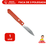 Faca 3 Polegadas de Inox Cabo De Madeira Para Cozinha Churrascos Legumes Saladas 17,5cm x8cm