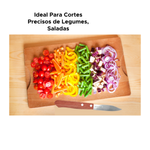 Faca 3 Polegadas de Inox Cabo De Madeira Para Cozinha Churrascos Legumes Saladas 17,5cm x8cm