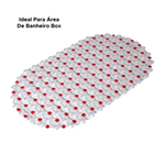 Tapete De Box Antiderrapante Banheiro Com Ventosa Plástica Aderente Utensílios Casa Banho 35cm x 65cm