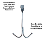 Gancho Metálico Duplo Para Porta 18cm Organizador Multiuso Suporte Cabide
