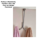 Gancho Metálico Duplo Para Porta 18cm Organizador Multiuso Suporte Cabide