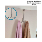 Gancho Metálico Duplo Para Porta 18cm Organizador Multiuso Suporte Cabide