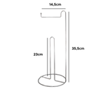 Porta Suporte Papel Higiênico De Chão 3 Rolos Cromado Aço 14,5cm x 35,5cm