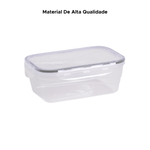 Pote Hermético Retângula Transparente Tampa Com 4 Trava 1500ml