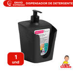 Dispenser Porta Detergente E Bucha 2x1 Detergente Suporte Porta Bucha Esponja Limpeza 610ml 12cm x 9cm x 18cm