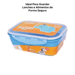 Pote Hermético De Plástico Tampa Com Trava Baby Dindo Safari 500ml Kids Infantil