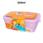 Pote Hermético De Plástico Tampa Com Trava Baby Dindo Safari 500ml Kids Infantil