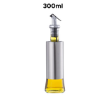 Galheteiro Porta Azeite Óleo Vinagre Shoyu Pimenta Molheira Aço Inox Vidro Bico Dosador Resistente Prático 300ml