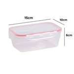Pote Hermético Retângula Transparente Tampa Com 4 Trava 500ml