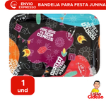 Bandeja Retangular Para Festa Junina Arraia São João Caipira Resistente 34cm x 24cm