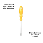 Chave De Fenda 1/4 x 5 Aço Cromo 23cm