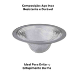 Ralo De Pia De Cozinha individual Multiuso 7cm De Aço Inox