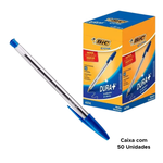 Caneta BIC Cristal 1.0mm Kit 50 Esferográfica Escola Escritório