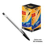 Caneta BIC Cristal 1.0mm Kit 50 Esferográfica Escola Escritório