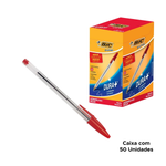 Caneta BIC Cristal 1.0mm Kit 50 Esferográfica Escola Escritório