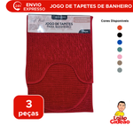 Jogo de Tapetes para Banheiro 3 Peças Antiderrapante Kit Tapete de Porta de Entrada
