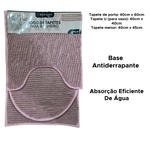 Jogo de Tapetes para Banheiro 3 Peças Antiderrapante Kit Tapete de Porta de Entrada
