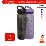 Garrafa De Água Squeeze Plástico 750ml Livre De Bpa Bico Retrátil Multiuso Sport Academia Escola