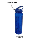Garrafa De Água Squeeze Plástico 750ml Livre De Bpa Bico Retrátil Multiuso Sport Academia Escola