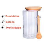 POTE PARA MANTIMENTOS COM COLHER 500ML VIDRO