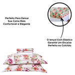 Jogo De Lençol Microfibra Com Elástico E Fronha Casal Estampado 3 Peças Sortido
