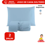 Jogo De Cama Lençol Solteiro 2 Peças Microfibra Lisa Com Elástico 100% Algodão