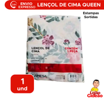 Lençol Microfibra Estampado Avulso Queen 100% Poliéster Sortido 2,20m x 2,40m