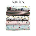 Lençol Microfibra Estampado Avulso Queen 100% Poliéster Sortido 2,20m x 2,40m