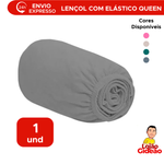 Lençol Microfibra Com Elástico Avulso Queen 100% Poliéster 1,58m x 1,98m x 30cm