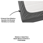 Lençol Microfibra Com Elástico Avulso Queen 100% Poliéster 1,58m x 1,98m x 30cm
