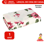 Lençol Microfibra Estampado Avulso Casal 100% Poliéster Sortido 2,00cm x 2,20cm