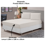 Jogo De Cama De Casal Super Cotton Simples Liso Com Elast 3 Peças