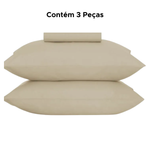 Jogo De Cama De Casal Super Cotton Simples Liso Com Elast 3 Peças