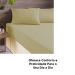 Jogo De Cama De Casal Super Cotton Simples Liso Com Elast 3 Peças