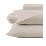 Jogo De Cama Super Cotton Simples Liso Com elast Queen 3 Peças Bege