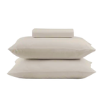 Jogo De Cama Super Cotton Simples Liso Com elast Queen 3 Peças Bege