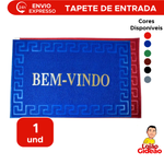 Tapete Bem Vindo Capacho entrada Emborrachado Antiderrapante Para Porta De Casa 38cm x 58cm