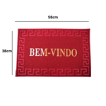 Tapete Bem Vindo Capacho entrada Emborrachado Antiderrapante Para Porta De Casa 38cm x 58cm