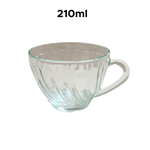 Jogo De Xícaras E Pires De Vidro Kit Com 12 Peças Para Chá Café Bellagio 210ml