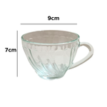 Jogo De Xícaras E Pires De Vidro Kit Com 12 Peças Para Chá Café Bellagio 210ml