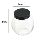 Conjunto De Porta Tempero Com 4 Potes Vidro E Suporte Preto 170ml