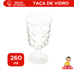 Taças De Vidro Transparente Para Vinho Água Drinks 260ml 8cm x 15cm