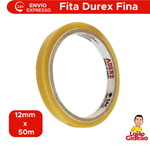 Fita Durex Fina 12x50 Para Uso Escolar Escritório Embrulhar Presente Fita Adesiva Transparente