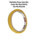 Fita Durex Fina 12x50 Para Uso Escolar Escritório Embrulhar Presente Fita Adesiva Transparente