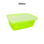 Pote 500ML Verde Para Conservar Alimentos Organizador Para Cozinha Geladeira Retangular