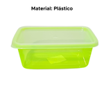Pote 500ML Verde Para Conservar Alimentos Organizador Para Cozinha Geladeira Retangular