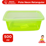 Pote 500ML Verde Para Conservar Alimentos Organizador Para Cozinha Geladeira Retangular